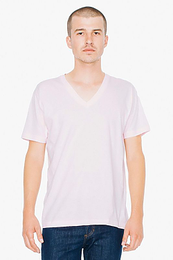 American Apparel USA MADE Unisex Fine Jersey Short Sleeve V-Neck | SUN ...