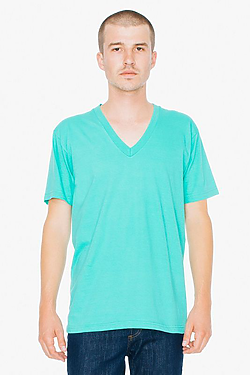 American Apparel USA MADE Unisex Fine Jersey Short Sleeve V-Neck | SUN ...