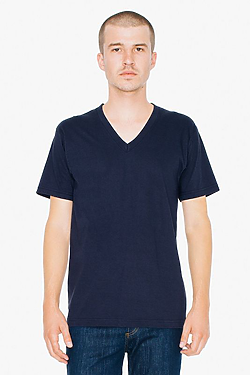 American Apparel USA MADE Unisex Fine Jersey Short Sleeve V-Neck | SUN ...