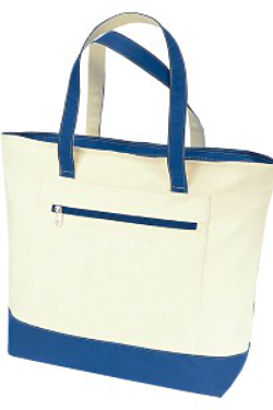 Canvas Zipper Tote Color Handl